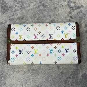 Louis Vuitton Takashi Murakami Multicolor Monogram Long Snap Wallet
